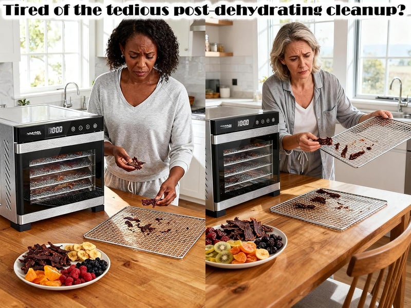 Kispog Non-Stick Silicone Dehydrator Liners: 12.5x9.8 inch Fit Cercker/DBC-07A/DBC-14A BPA-Free Easy Clean Reusable Mesh Sheets for Healthy Snacks 14-Pack - Image 3